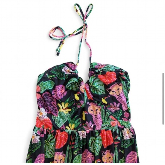 BETSEY JOHNSON Toucans & Leopards Fine
Mesh Maxi Halter Dress fairy - Picture 8 of 15